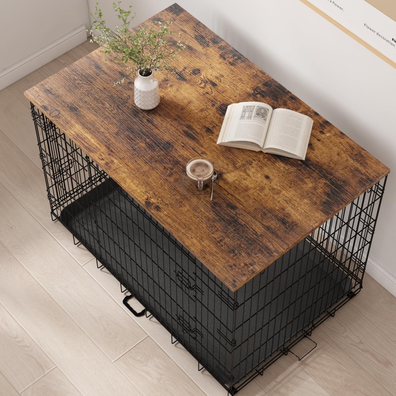 Piskyet Dog Crate Topper Wood Countertop for 48 42 36