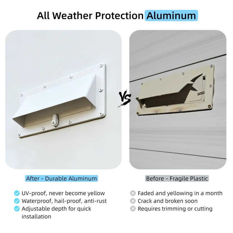 Aluminum RV Exhaust Range Hood Vent Cover with Adjustable Collar