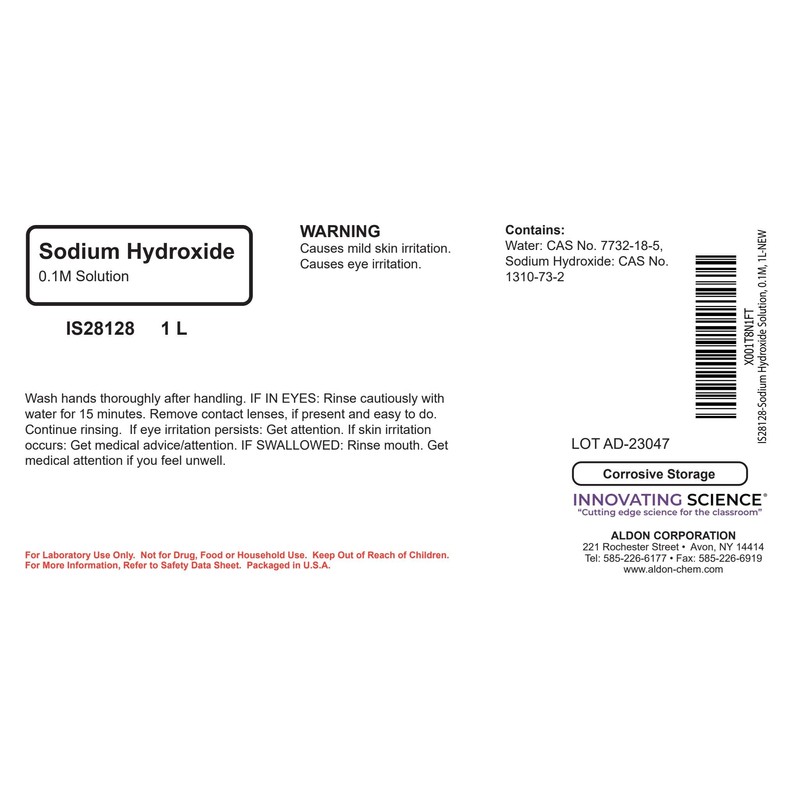 Sodium Hydroxide Solution, 0.1M, 1L - The Curated Chemical Collection