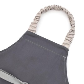 COLORFUL CANDY STYLE N1256530 Children's Apron, 51.2 - 63.0 inches (130 - 160 cm), Dull Plain, Dull Ash Blue, Triangle Band, Set, Elementary School, Easy to Put On and Take Off, Boys