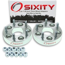 Sixity Auto 2 pc 1.25" Thick 5x4.25" to 5x4.5" Wheel Adapters - Pickup Truck SUV