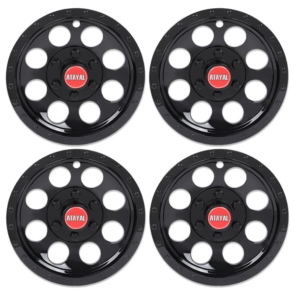 CHEDA 10" Chrome Black Wheel Cover Hub Caps Golf Cart