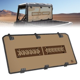 KEMIMOTO 2-IN-1 UTV Sliding Rear Window Compatible with Polaris Ranger Midsize 500/570/SP 570/Crew/ETX/EV(2015-2025), 1/4" PC Tinted Back Window with Pre-installed Rubber Strips, Tinted
