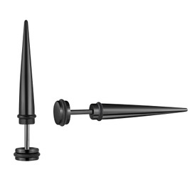 Yumilok Punk Mens Earrings Studs Stainless Steel for Women Hoop Helix Earrings Spike black