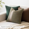 SINYASAN 22"x22" Moss Green Boucle Pillow Covers with Faux Leather