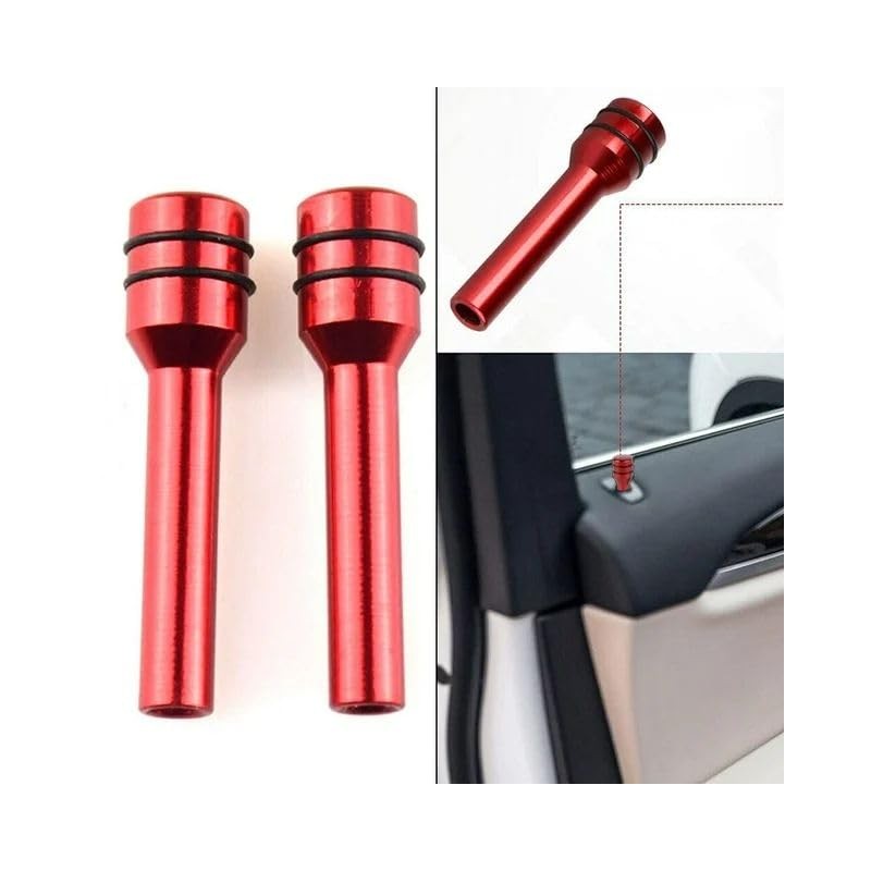 2pcs Red Car Door Lock Pin Door Fitting Modified Component
