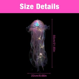 HIULLEN Jellyfish Light, 6PCS Bright Jellyfish Garden Lights, Hanging Jellyfish Lanterns, Night Light Glowing Jellyfish, Creative Jellyfish Shape Lamp for Ocean Theme Party Landscape Garden