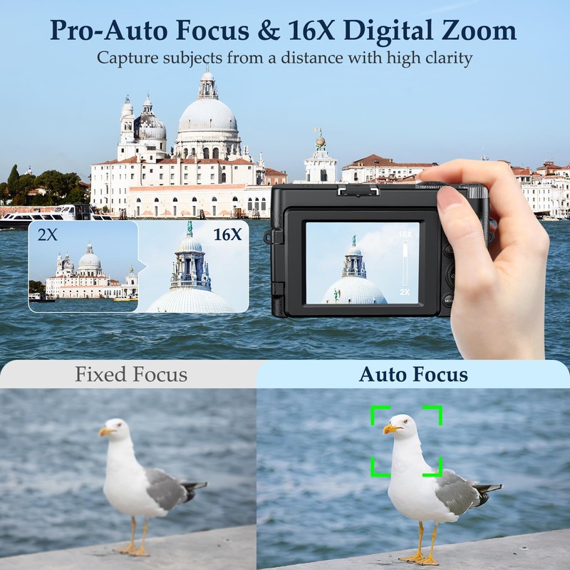 Digital Camera 4K Photo Camera with 32GB Card Camera 48MP