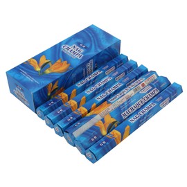 DharmaObjects Nag Champa Pack of 6 Box Masala Coated 120 Incense Sticks