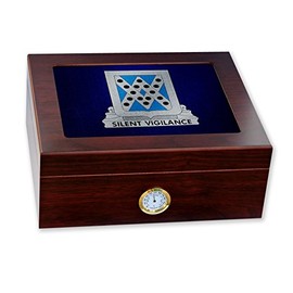 ExpressItBest Premium Desktop Humidor - Glass Top -US Army 524th Military Intelligence Battalion, DU