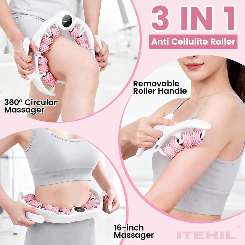 ITEHIL Lymphatic Drainage Massager, Anti Cellulite Massage Roller, Cellulite Remover