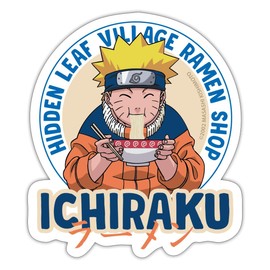 Spreadshirt Naruto Ichiraku Hidden Ramen Shop with Naruto Sticker, max. 10 x 10 cm, 10 x 10 cm, Matt White
