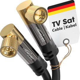 CableDirect – SAT cable, coaxial cable, satellite cable, 90° connectors – TV cable, multi-layer shielding, break-proof metal F connectors – 7.5m (HDTV, Radio, DVB-T, DVB-C, DVB-S, DVB-S2)