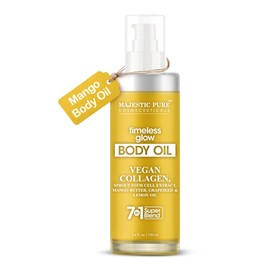 Majestic Pure Majestic Pure Moisturizing Body Oil |100% Pure Vegan Collagen with Grapeseed, Jojoba, Lemon Oil | After Shower Body Oils for Women and Men | Scented Radiant Skin Therapy Firming Massage Oil | 3.4Fl Oz