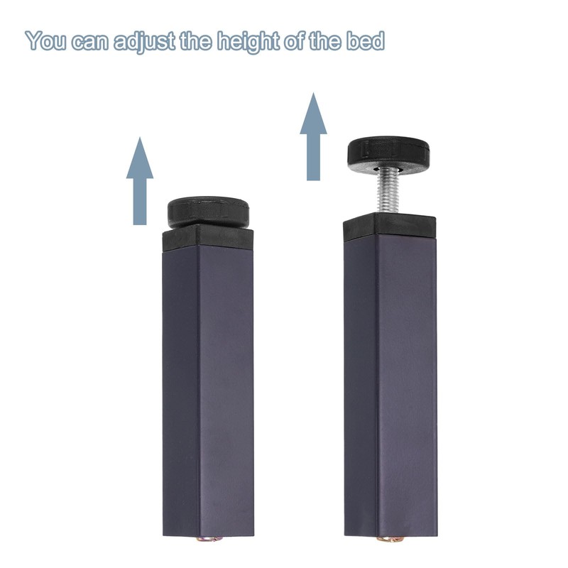 sourcing map 2 Pcs Adjustable Height Center Support Leg, 6