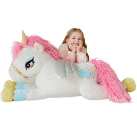 IKASA Giant Unicorn Stuffed Animal Plush Toy,Large Big Jumbo Soft Toys,43" Huge Cute Plushy Fluffy Plushie,Gifts for Kids Girls Girlfriend Children
