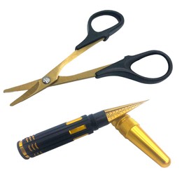 Body Reamer 0-14mm Hole Puncher w/Sleeve & Curved Scissors Set for RC Car Bodyshell Hobby Tools