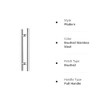 Canzak 32 inch Brushed Stainless Steel Pull Push Door Handles,