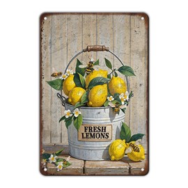 KIYOYO Funny Welcome Lemon Tin Sign 12x8 Inch Yellow Lemon Home Sweet Home Lemon Outdoor Street Metal Tin Tin Sign Home Kitchen Garden Restaurant Man Cave Wall Decor