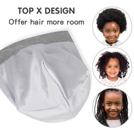 Fittia Silk Satin Bonnet for Kids, Silk Sleep Cap for Toddlers, Bamboo Beanie Adjustable for Kid for Curly Hair Sleeping