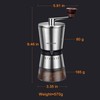 HAIYUECOFEE Manual Coffee Grinder with 8 Adjustable Coarseness Settings, Hand