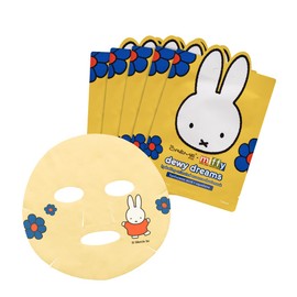 The Crème Shop Miffy Dewy Dreams Hydrating Animated Essence Sheet Mask with Hyaluronic Acid & Squalane, Deep Moisture, K-Beauty, Cruelty-Free, Gentle Care for All Skin Types (Pack of 5)