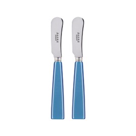SABRE PARIS - 2er Set Buttermesser 14 cm - Icone - Ideal Für Butter, Aufstrich - Edelstahl & Nylon - Spülmaschinenfest - Hellblau