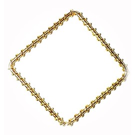 New Gold Open Square Diamond Hoop 50mm Wire-Wrapped Link Component 10pc for DIY Crafts and Jewelry Making TRE-0743HUNTTT
