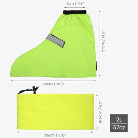 BELLE VOUS Reusable Green Shoe Covers - Non-Slip Waterproof Overshoes for Women/Men - Slip Resistant Shoe Protector Rain Covers for Outdoor Activities