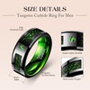 TUNGSTORY 8mm Mens Wedding Ring Black Celtic Dragon Green Carbon