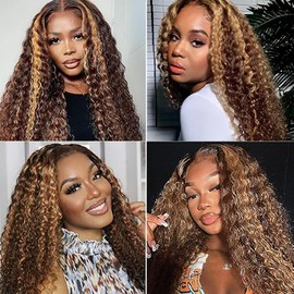 Highlight Bundles Human Hair P4/613 Bundles 32 32 32 inch Blonde Water Wave Human Hair Bundles Brazilian Unprocessed Virgin Hair 3 Bundles 2 Tone Brown Mixed With Blonde Bundle