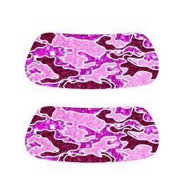 Glitter Pink Camo Face Stickers - 8 Classic Shaped Stickers - Easy to Use Decals for Festivals, Parties, Cowboy