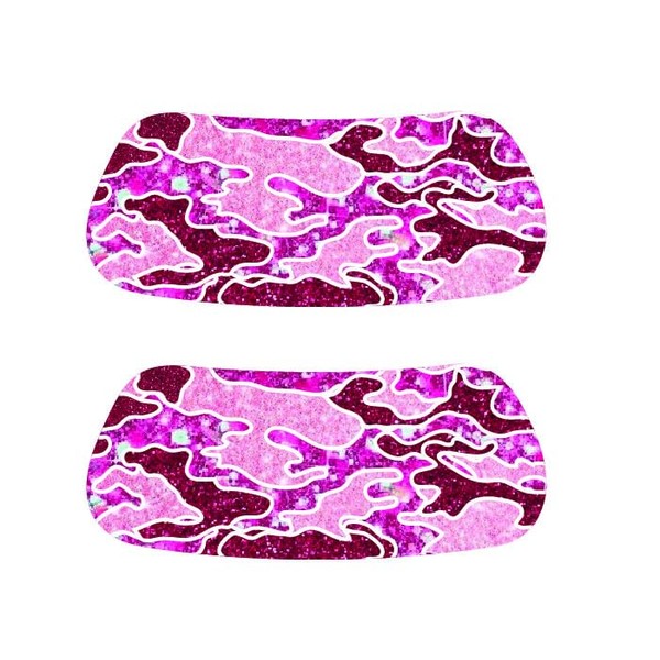 Glitter Pink Camo Face Stickers - 8 Classic Shaped Stickers