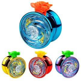 Pack of 4 LED Light YoYo Finger Spin Trick YoYo for Children, Reactive Ball Bearing JoJo Small Gifts for Children Pinata Fillings