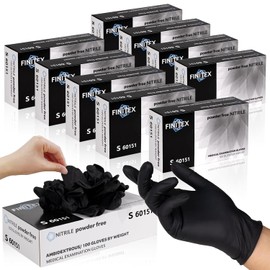 FINITEX Black Nitrile Disposable Exam Gloves - Powder-Free & Latex-Free