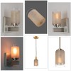 Anmire 2 Pack Tawny Linen Frosted Glass Shade, Cylinder Light