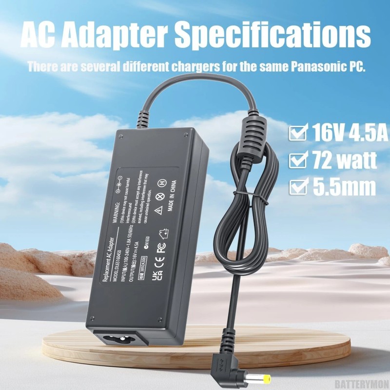For Panasonic 72W AC Adapter Power Charger for Panasonic Toughbook