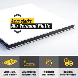 Achtung Videoüberwachung Schild 20x30 cm aus ALU Verbund Platte, 3mm - Wetterfest | Hinweis: Gelände wird videoüberwacht - Deutsche Qualität, Warnschild #AL-M0124