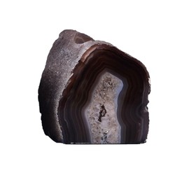 AMOYSTONE Natural Agate Crystal Candle Holder Brown-Black, Earth Tone Irregular Stone 1.5-2lb | Spa Decor & Yoga Studio Essential