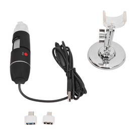 USB Digital Microscope 3 in 1 1600X 8 LEDs Adjustable Magnification Endoscope Camera with Holder for Inspection