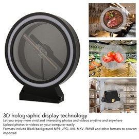 CCYLEZ de Vídeo Holográfico 3D, Ventilador Publicitario de Holograma 3D Portátil, Ventilador Holográfico 3D, Pantalla Publicitaria 3D con Cubierta Protectora Transparente