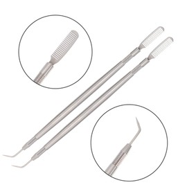 Housoutil 2pcs Stainless Steel Eyebrow Separation Comb and Eyelash Extension Tool for Makeup Enthusiasts Travel-friendly Lightweight Durable Design for Women and Teens