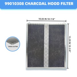 YUEERIO S99010308 Carbon Replacement Filter compatible with Broan QS WS BPSF30 GE: WB02X10707 NON-Ducted Range Hood Charcoal Filters 10.8" X 13.3" (2-Pack)