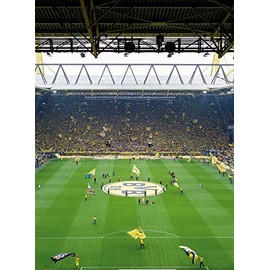 A.S. Création Photo Wallpaper BVB South Tribune in Yellow, Black and Green - Wall Wallpaper for Various Rooms - Non-Woven Wallpaper Mural XXL 192 x 260 cm