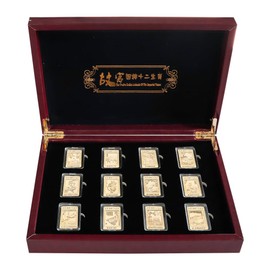 12 Zodiac Sign Coins in Gift Box - Chinese New Year Commemorative Set for Family, Friends & Fortune Seekers