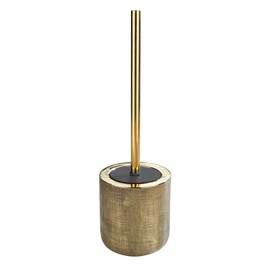 WENKO Rivara Hand Painted Toilet Brush Holder, Ceramic, Gold, 40 x 11.5 x 11.5 cm