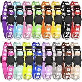 Paquete de 16 collares para cachorros, collares para cachorros, para arena, collares de seguridad con estampado de patas para cachorros pequeños,