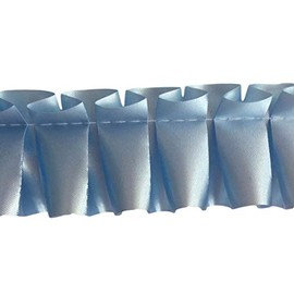 Easy Pleat Ribbon 10 Metre Length Pre Pleated for Funeral Tributes & Oasis Shapes (Baby Blue)