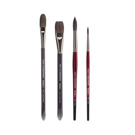 KingArt 1060C Premium Equinox, Paint Set Black Kazan Synthetic Squirrel Watercolor Brushes, Set of 3, 3 Piece