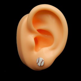 ICYROSE 925 Sterling Silver Baseball Stud Earrings 19460